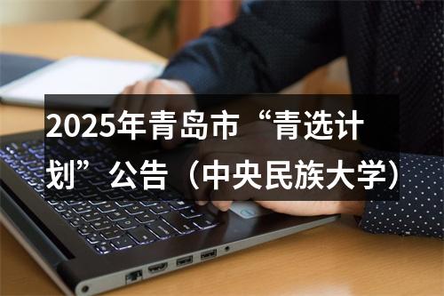 2025年青岛市“青选计划”公告（中央民族大学） 图片