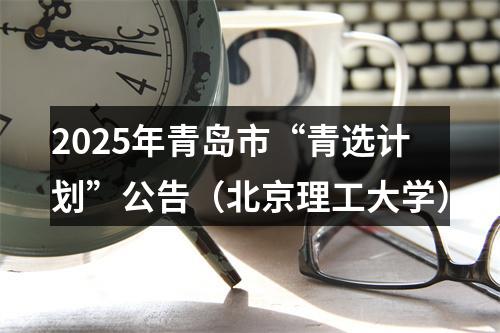 2025年青岛市“青选计划”公告（北京理工大学） 图片
